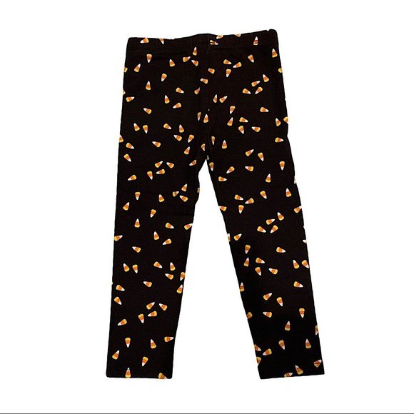 ❄️ Candy Corn Black Leggings Size:2T - Picture 2 of 7